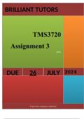 TMS3720 Assignment 3 2024 Unlock your path to success with the meticulously crafted solution for 2024. This comprehensive guide not only provides accurate answers to the questions but also presents well-structured explanations that showcase your understan