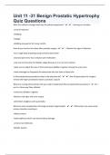 Unit 11 -31 Benign Prostatic Hypertrophy Quiz Questions With Answers