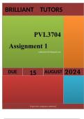 PVL3704 Assignment 1 (COMPLETE ANSWERS) Semester 2 2024 - DUE 15 August 2024 ; 100% TRUSTED Complete, trusted solutions and explanations.... 