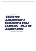 COM3702 Assignment 1 Semester 2 2024 (848160) - DUE 22 August 2024