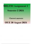 MRL3701 Assignment 1  Semester 2 2024 - DUE 30 August 2024