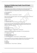 Nursing of Childbearing Family Exam III Study Guide Qs & As.