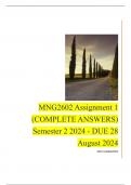 MNG2602 Assignment 1 (COMPLETE ANSWERS) Semester 2 2024 - DUE 28 August 2024