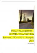 MNG2602 Assignment 1 (COMPLETE ANSWERS) Semester 2 2024 - DUE 28 August 2024