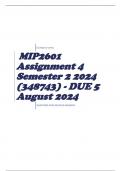 MIP2601 Assignment 4 Semester 2 2024 (348743) - DUE 5 August 2024