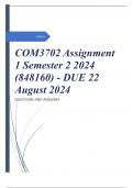 COM3702 Assignment 1 Semester 2 2024 (848160) - DUE 22 August 2024