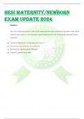 HESI MATERNITY/NEWBORN  EXAM UPDATE 2024 