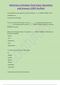 Veterinary Urinalysis Final Exam; Questions  and Answers 100% Verified 