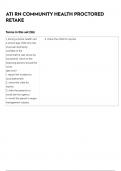 ATI RN COMMUNITY HEALTH PROCTORED RETAKE NEWEST EXAM 2024 ACTUAL EXAM COMPLETE 150 QUESTIONS AND CORRECT DEATYAILED ANSWERS