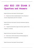 ASU BIO 100 EXAM 3 Questions and Answers