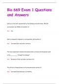 Bio 669 Exam 1 Questions  and Answers