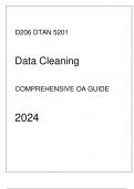 WGU D206 - DTAN 5201 Data Cleaning - Comprehensive OA Guide 2024