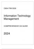 WGU C954 - ITIM 5530 Information Technology Management - Comprehensive OA Guide 2024.