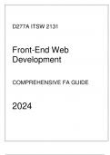 WGU D277A - ITSW 2131 Front-End Web Development - Comprehensive FA Guide 2024.