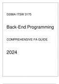 WGU D288A - ITSW 3175 Back-End Programming - Comprehensive FA Guide 2024