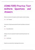 COMS 5353 Practice Test  midterm Questions and  Answers