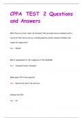 CPPA TEST 2 Questions  and Answers