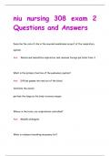 niu nursing 308 exam 2 Questions and Answers