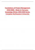 Foundations of Project Management (PJM 5900) Week 11 Test your  knowledge Winter 2023-2024 Series  Complete Northeastern University