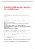 WGU D391 Health Ecosystem Questions  With Verified Answers