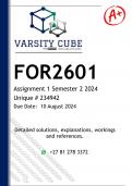 FOR2601 Assignment 1 (DETAILED ANSWERS) Semester 2 2024 - DISTINCTION GUARANTEED