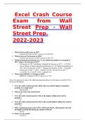 Excel Crash Course Exam from Wall Street Prep - Wall Street Prep. 2022-2023