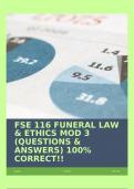 FSE 116 FUNERAL LAW & ETHICS MOD 3 (QUESTIONS & ANSWERS) 100% CORRECT!!