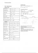 IB SL Math Summary Sheet