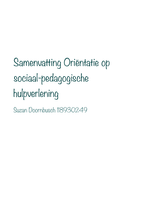 oriëntatie op sociaal-pedagogische hulpverlening