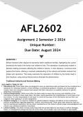 AFL2602 Assignment 2 ENGLISH(ANSWERS) Semester 2 2024 - DISTINCTION GUARANTEED