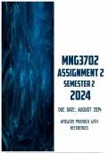 MNG3702 Assignment 2 Semester 2 2024 | Due August 2024