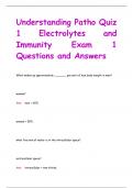 Understanding Patho Quiz  1 Electrolytes and Immunity Exam 1 Questions and Answers