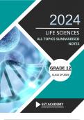 Summary -  Life Sciences Grade 12 All Topics