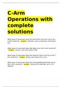 C-Arm Operations with complete solutions