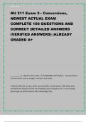 NU 211 Exam 2-- Conversions,  NEWEST ACTUAL EXAM  COMPLETE 100 QUESTIONS AND  CORRECT DETAILED ANSWERS  (VERIFIED ANSWERS) |ALREADY  GRADED A+ __________ is a basic human need - ANSWER-safety... second only to  survival needs such as oxygen, nutrition, an