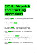 CLT 8: Dispatch and Tracking Operations