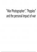 "Poppies" and "War Photographer" analysis / context