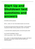 Start Up and Shutdown test questions and answers