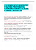 2024 WGU C963 AMERICAN POLITICS AND THE U.S. CONSTITUTION EXAM WITH CORRECT ANSWERS 