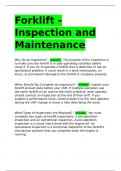 Forklift - Inspection and Maintenance.