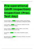 Pre-operational (shift inspection) Inspection (Prac. Test day)