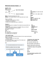 Mathematics Summary Y1Q2