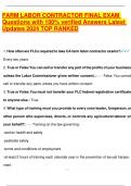 FARM LABOR CONTRACTOR FINAL EXAM Questions with 100- verified Answers Latest Updates 2024 