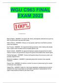 WGU C963 Final Exam (Latest 2024  2025 Update) American Politics and the US Constitution   Questions and Verified Answers Grade A  100% Correct 2024