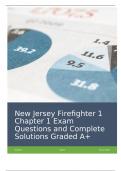 New Jersey Firefighter 1 Chapter 1 Exam Questions and Complete Solutions Graded A+