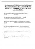 Pre-Assessment WGU American Politics and the US Constitution C963, American Politics and the US Constitution - C963, WGU C963 American Politics 2024/25