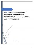 AFL2602 Assignment 1 ENGLISH (COMPLETE ANSWERS) Semester 2 2024 Course Understanding African Management Practices as Reflected in African Languages Literature and Texts (AFL2602) Institution University Of South Africa (Unisa) Book Indigenous Management Pr