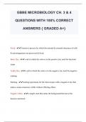 GBBE MICROBIOLOGY CH. 3 & 4  QUESTIONS WITH 100% CORRECT  ANSWERS { GRADED A+} 