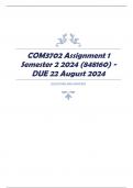 COM3702 Assignment 1 Semester 2 2024 (848160) - DUE 22 August 2024