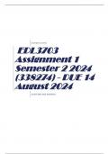 EDL3703 Assignment 1 Semester 2 2024 (338274) - DUE 14 August 2024